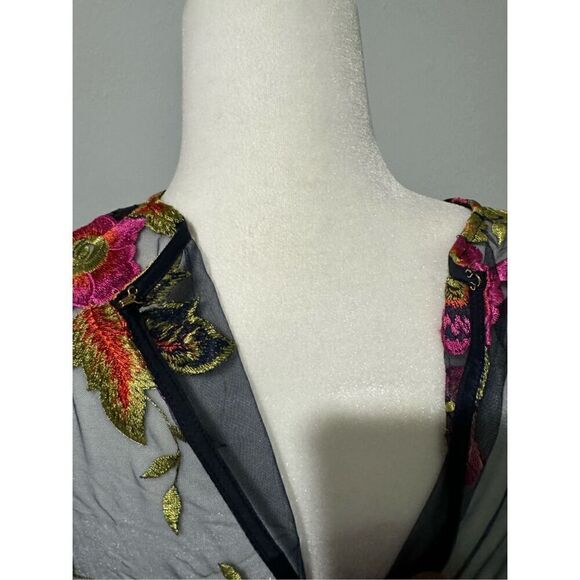 Trina Turk MWT Embroidered multicolor mesh top dress 4 - Picture 5 of 9